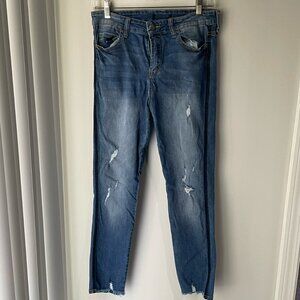 Vervet by Flying Monkey Distressed Skinny zipper fly Jeans  28  Ankle Skinny Fit